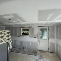 Drywall installation in progress